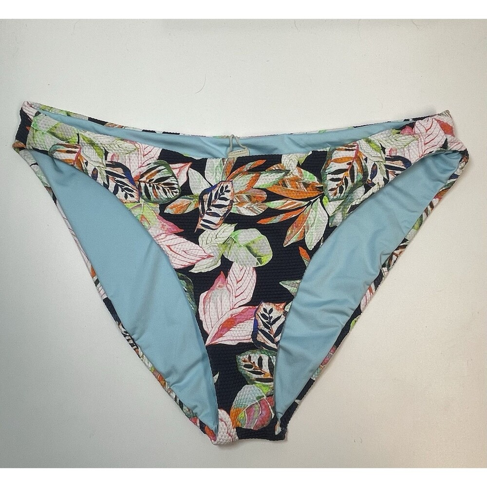 Maaji Jungle Print & Turquoise Reversible Bikini Bottom Sz S New
